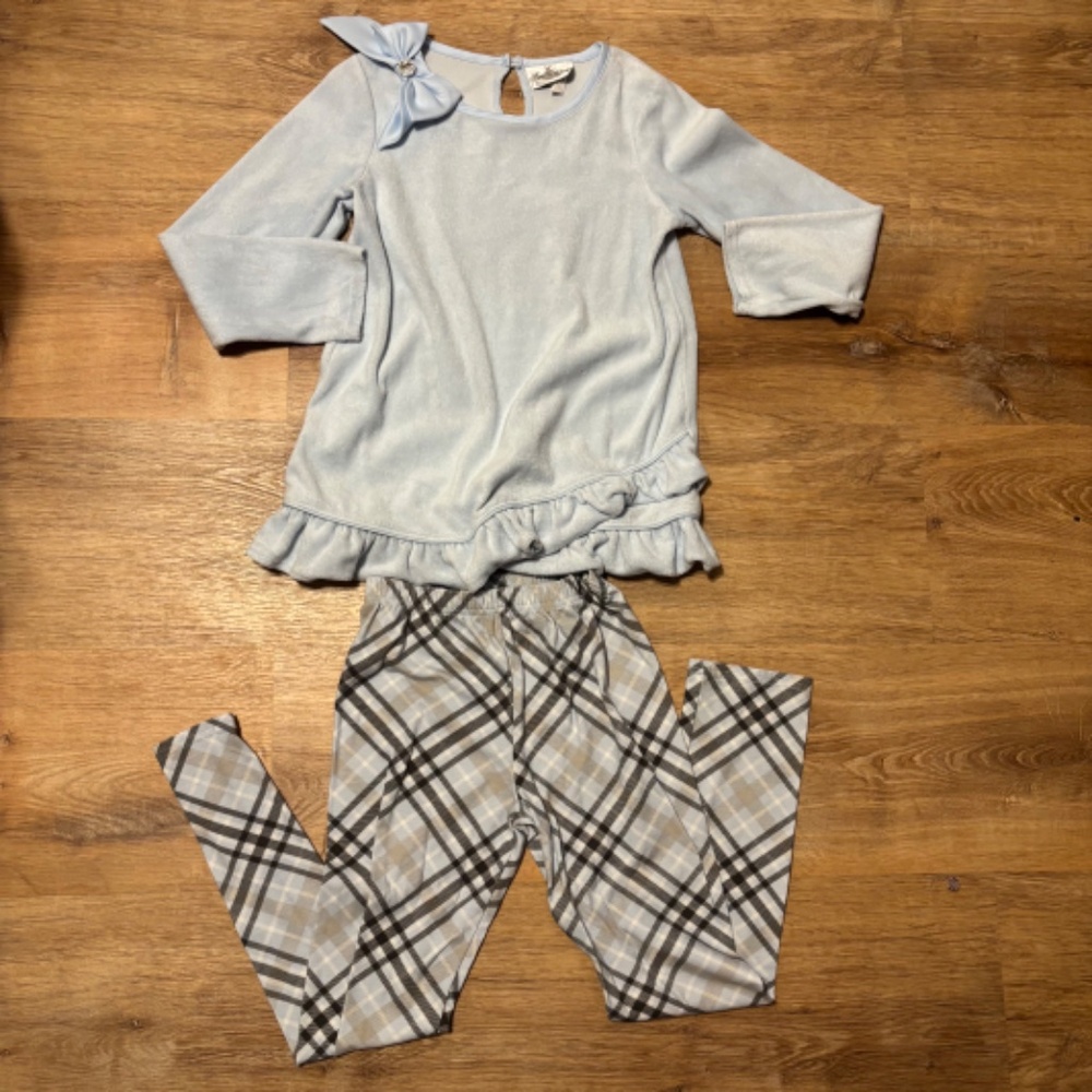 Rare Editions Girls Leggings and Long Sleeve 2-piece Set Size 10